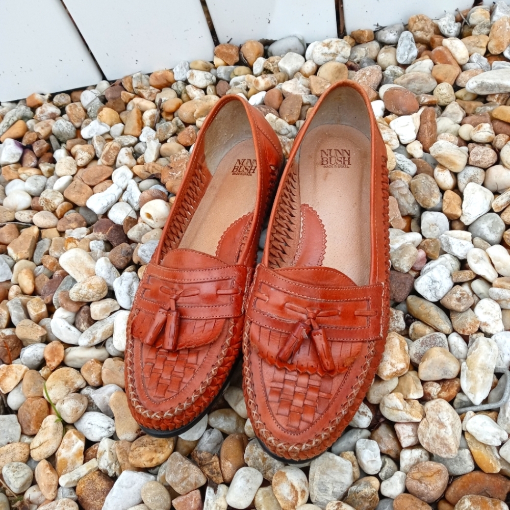NUNN BUSH Genuine Leather Woven Loafers Size 12